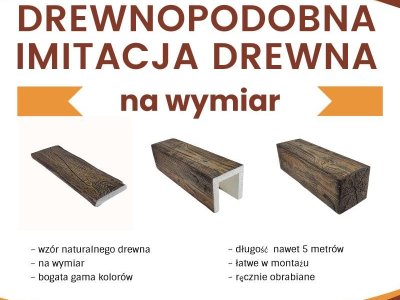 Belki sufitowe imitujące drewno na wymiar